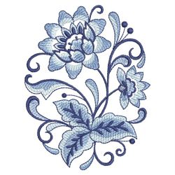 Blue Jacobean Oval 07(Lg) machine embroidery designs
