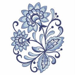 Blue Jacobean Oval 08(Md) machine embroidery designs