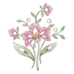 Vintage Jacobean Floral 08(Md) machine embroidery designs