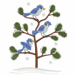 Snowman And Bluebirds 01(Md) machine embroidery designs