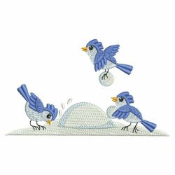 Snowman And Bluebirds 03(Sm) machine embroidery designs