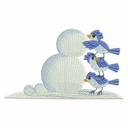 Snowman And Bluebirds 05(Lg) machine embroidery designs