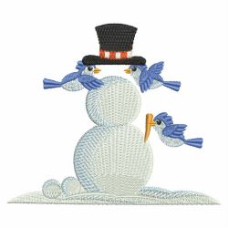 Snowman And Bluebirds 06(Sm) machine embroidery designs