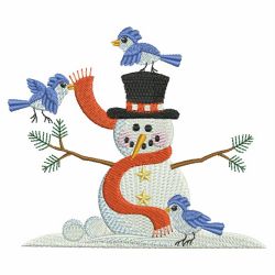 Snowman And Bluebirds 08(Lg) machine embroidery designs