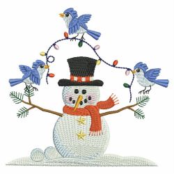 Snowman And Bluebirds 09(Lg) machine embroidery designs