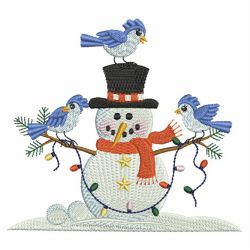 Snowman And Bluebirds 10(Sm) machine embroidery designs