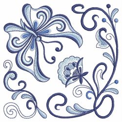 Blue Jacobean Butterfly 06(Lg) machine embroidery designs