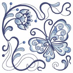 Blue Jacobean Butterfly 10(Md) machine embroidery designs