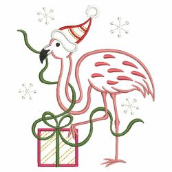 Vintage Christmas Flamingo 02(Lg) machine embroidery designs