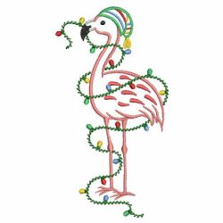Vintage Christmas Flamingo 03(Lg) machine embroidery designs