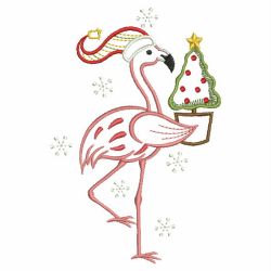 Vintage Christmas Flamingo 07(Sm) machine embroidery designs