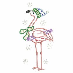 Vintage Christmas Flamingo 10(Md) machine embroidery designs