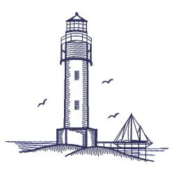 Bluework Lighthouses 04(Lg) machine embroidery designs