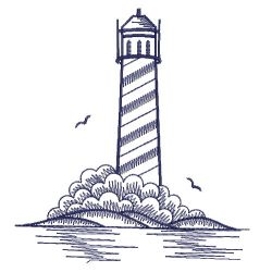 Bluework Lighthouses 09(Lg) machine embroidery designs