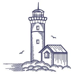 Bluework Lighthouses 10(Lg) machine embroidery designs