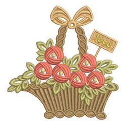 Heirloom Rose Baskets 05 machine embroidery designs