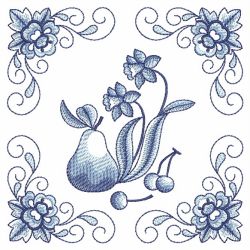 Blue Jacobean Fruits 01(Md) machine embroidery designs