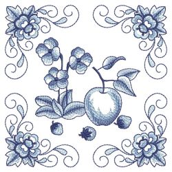 Blue Jacobean Fruits 02(Md) machine embroidery designs