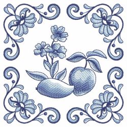 Blue Jacobean Fruits 04(Md) machine embroidery designs