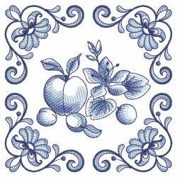 Blue Jacobean Fruits 05(Md) machine embroidery designs
