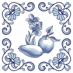 Blue Jacobean Fruits 06(Md) machine embroidery designs