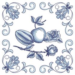 Blue Jacobean Fruits 09(Md) machine embroidery designs