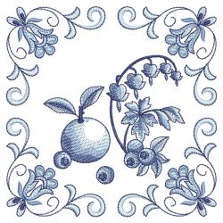 Blue Jacobean Fruits 10(Md) machine embroidery designs