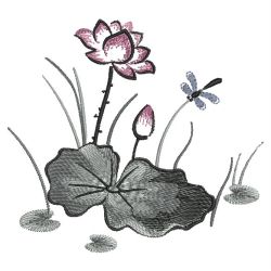 Brush Painting Lotus(Md) machine embroidery designs