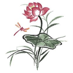 Brush Painting Lotus 04(Md) machine embroidery designs