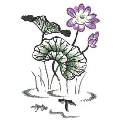 Brush Painting Lotus 07(Md) machine embroidery designs