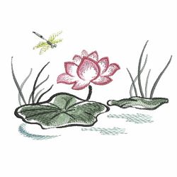 Brush Painting Lotus 08(Md) machine embroidery designs