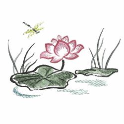 Brush Painting Lotus 08(Lg) machine embroidery designs