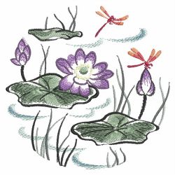 Brush Painting Lotus 09(Lg) machine embroidery designs