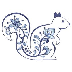 Blue Jacobean Creatures 09(Lg) machine embroidery designs