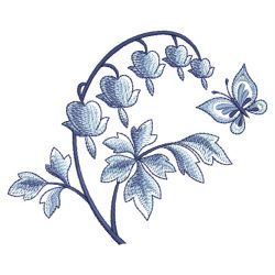 Blue Jacobean Floral Butterfly 10(Md) machine embroidery designs