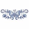 Blue Jacobean Butterfly Borders 05(Lg)
