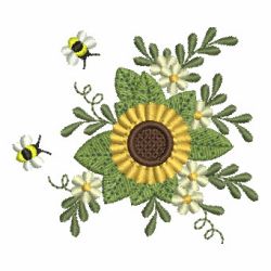 Sunflowers And Bees 01 machine embroidery designs