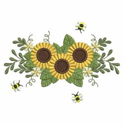 Sunflowers And Bees 03 machine embroidery designs