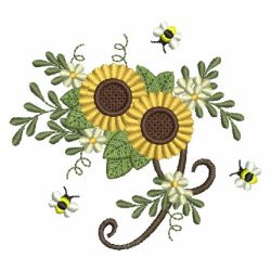 Sunflowers And Bees 04 machine embroidery designs