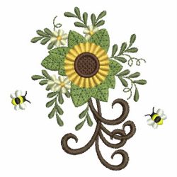 Sunflowers And Bees 06 machine embroidery designs