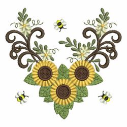 Sunflowers And Bees 07 machine embroidery designs