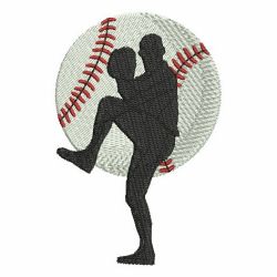 Baseball Player Silhouettes 01 machine embroidery designs