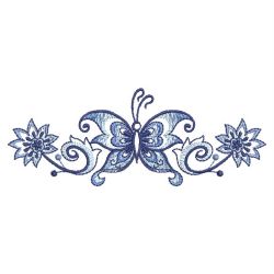 Blue Jacobean Butterfly Borders 02(Lg)