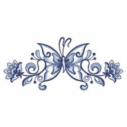 Blue Jacobean Butterfly Borders 04(Lg)