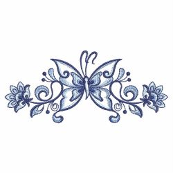 Blue Jacobean Butterfly Borders 04(Lg)