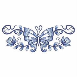 Blue Jacobean Butterfly Borders 05(Md) machine embroidery designs