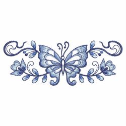 Blue Jacobean Butterfly Borders 05(Lg)