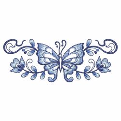 Blue Jacobean Butterfly Borders 05(Lg)