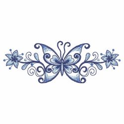 Blue Jacobean Butterfly Borders 07(Lg)