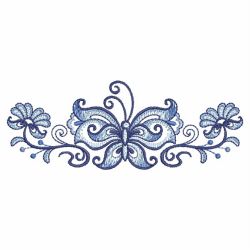Blue Jacobean Butterfly Borders 10(Md) machine embroidery designs